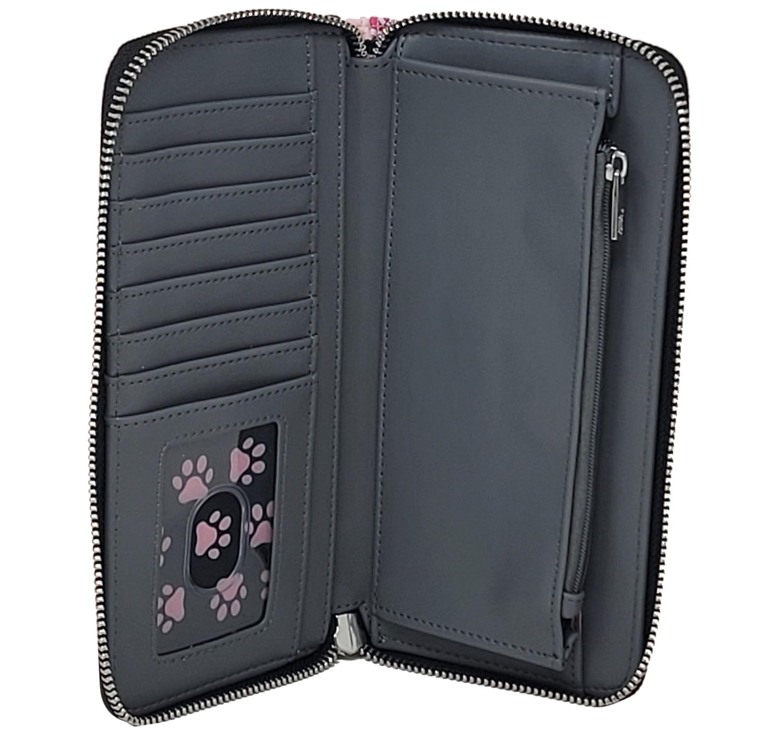 Cartera Disney Cats con cremallera alrededor de piel sintética, Varios colores, Cartera de mano con cremallera alrededor 4