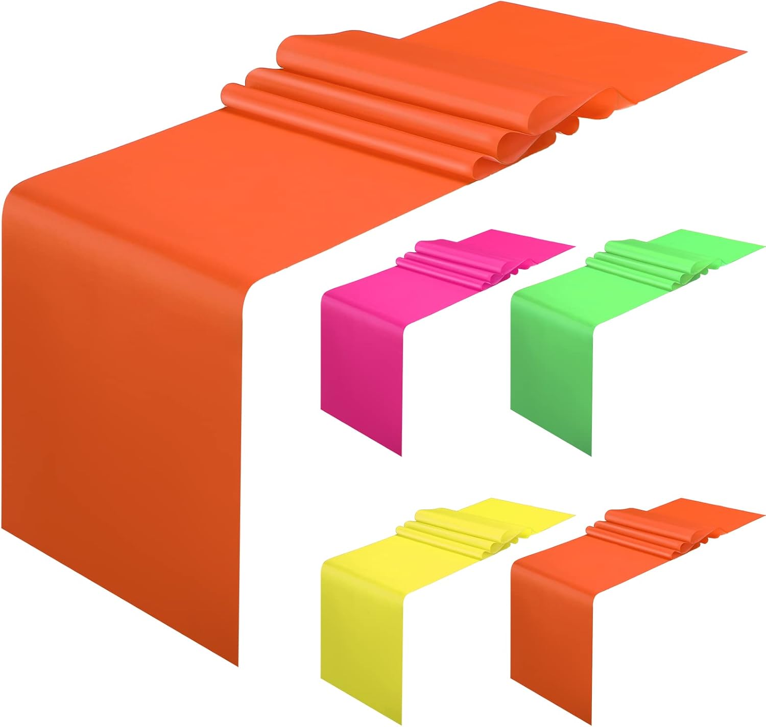 Newwiee 4 Pcs Neon Glow Party Table Runner Neon Party