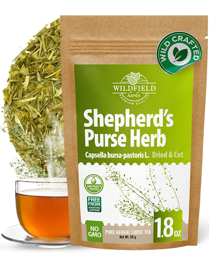 1.8 oz. Shepherds Purse Herb Bulk Herbal Tea Shepard Purse Herb (Capsella Bursa-Pastoris) - 50g Tea Bolsa De Pastor