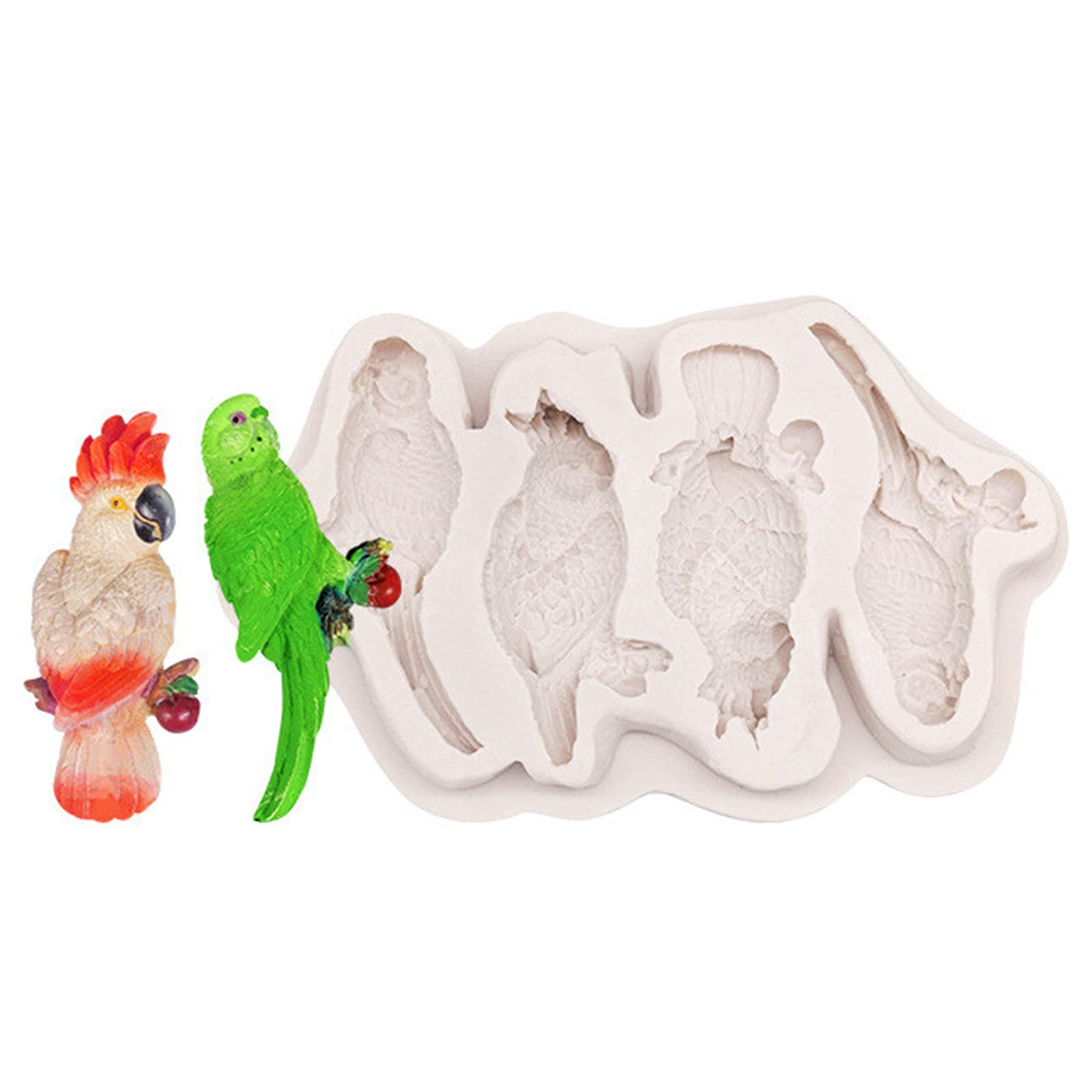 TROYSINC 3D Vögel Papagei Silikonform,3D Vogelformen Form DIY Kuchen Dekorationswerkzeugezur Herstellung von Kuchen, Seifen,Pudding, Pralinen und Anderen Kunsthandwerk (Papagei)