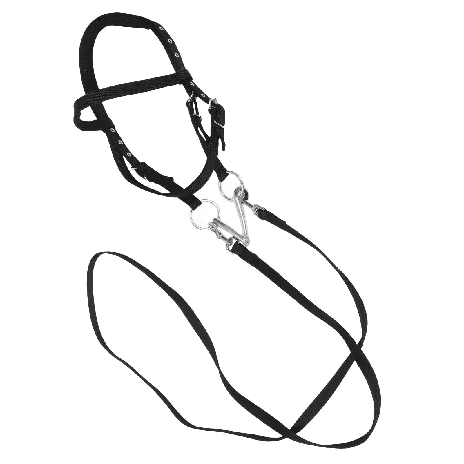 Toyvian Cavezza per Cavalli in Nylon Nero Design Ergonomico per Allenamento e attività Equestri, Cavezza Regolabile per Esperienza di Guida Sicura
