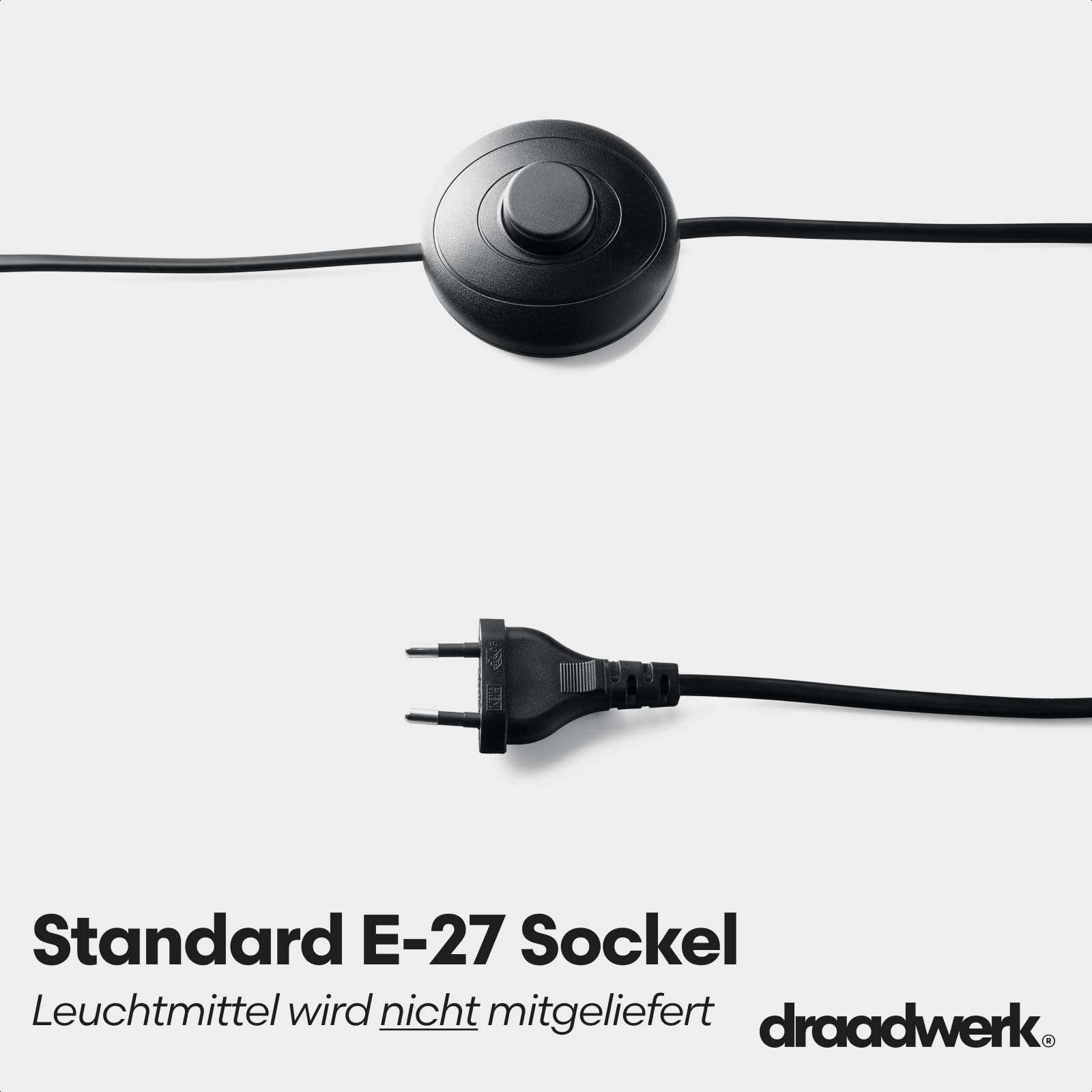 draadwerk Stehleuchte String, Doppelzylinder Lampenschirm, Baumwoll-Polyester, 150 cm Höhe, 40cm Durchmesser, Modern Skandinavisch, Natur, für Wohnzimmer, Esszimmer, Schlafzimmer