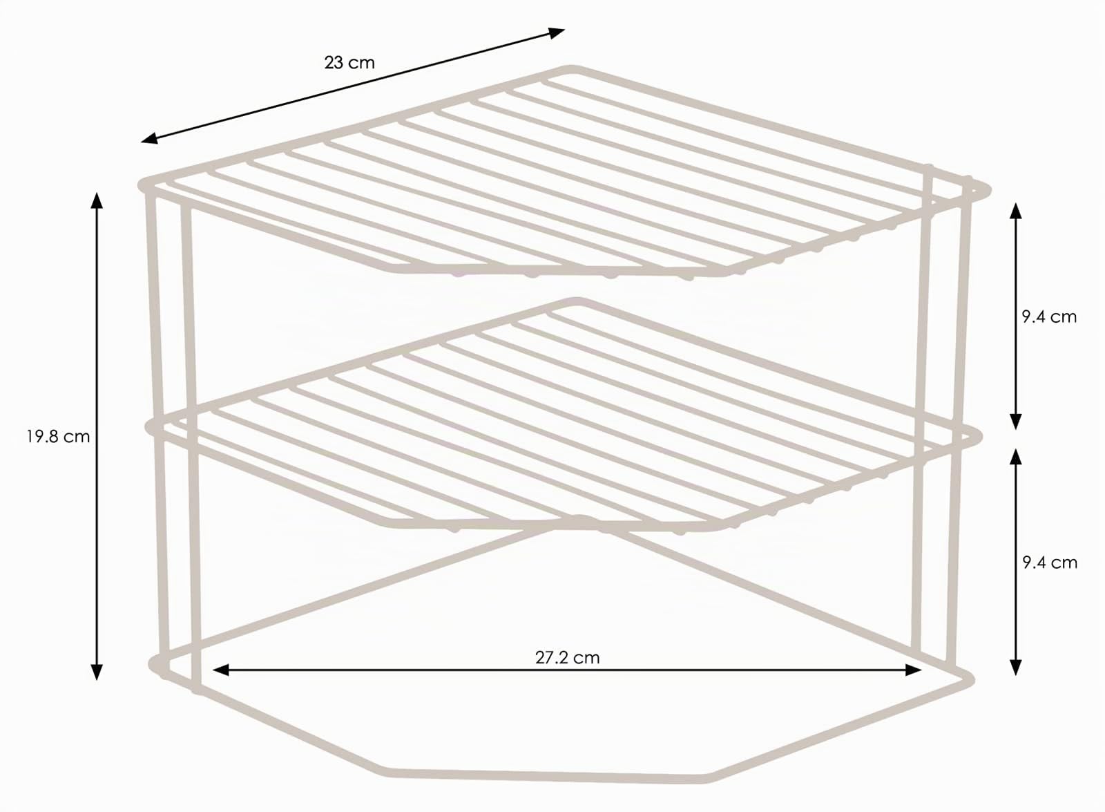 simplywire – Portapiatti a 3 Ripiani – Confezione da 2 Organizer per armadietti da Cucina – Acciaio Rivestito in Plastica Bianca
