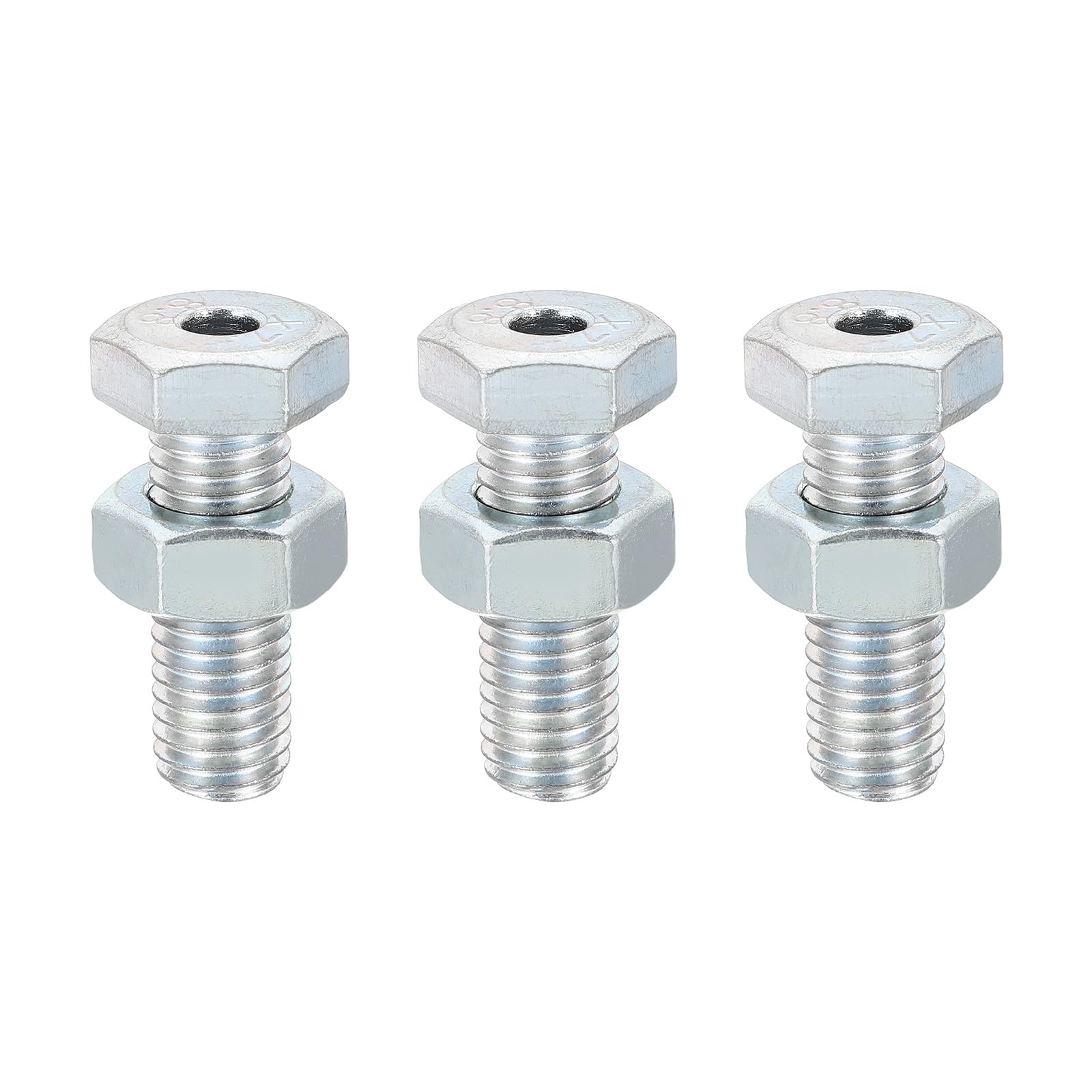 YELARXI 3 Pcs Gym Machine Accessories Replacement, M12 Wire Rope Port Joint for 6 Mm, Silver Fitting for Cable Fitness Equipment Home Gym Machine