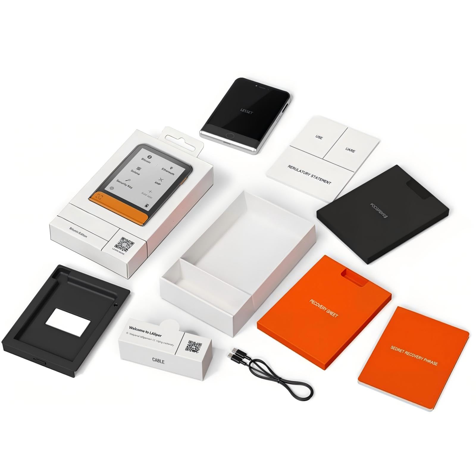 Flex Crypto Wallet Secure Chip Bluetooth Recovery Service Bitcoin Ethereum 15000 Assets Orange