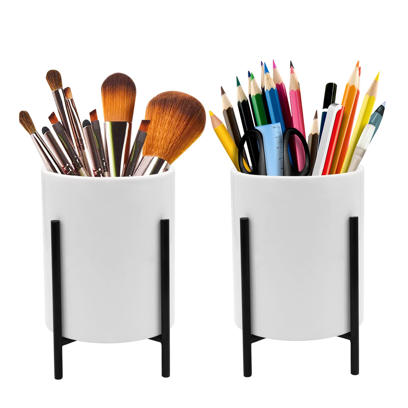 Portapenne Ceramica Cielo Stellato - Organizer Scrivania Per Penne E Pennelli Trucco