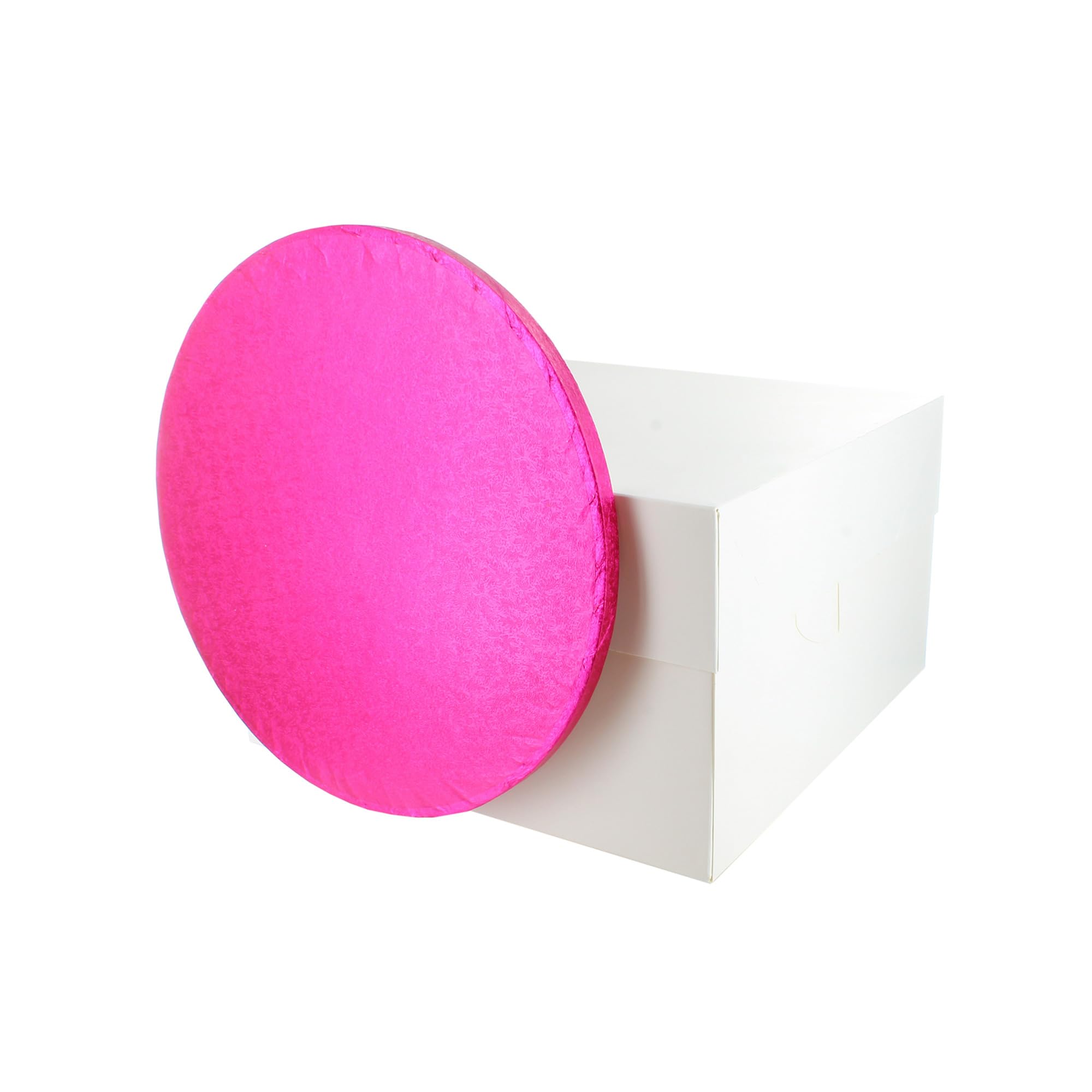 Culpitt Cerise Board & Box Set | 10" (25Cm) | White Cake Box & Drum, Box And Strong Cake Board, Storage & Transport Combo - Pink