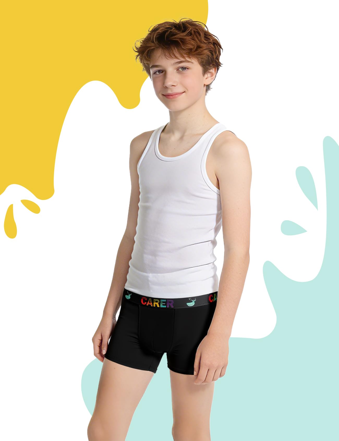 Carer 3 Piezas Boxers de Incontinencia para Adolescentes Absorción 100 ml | Ropa Interior de Algodón Lavable | Ideal para Enuresis y Incontinencia Urinaria | Talla 170-176