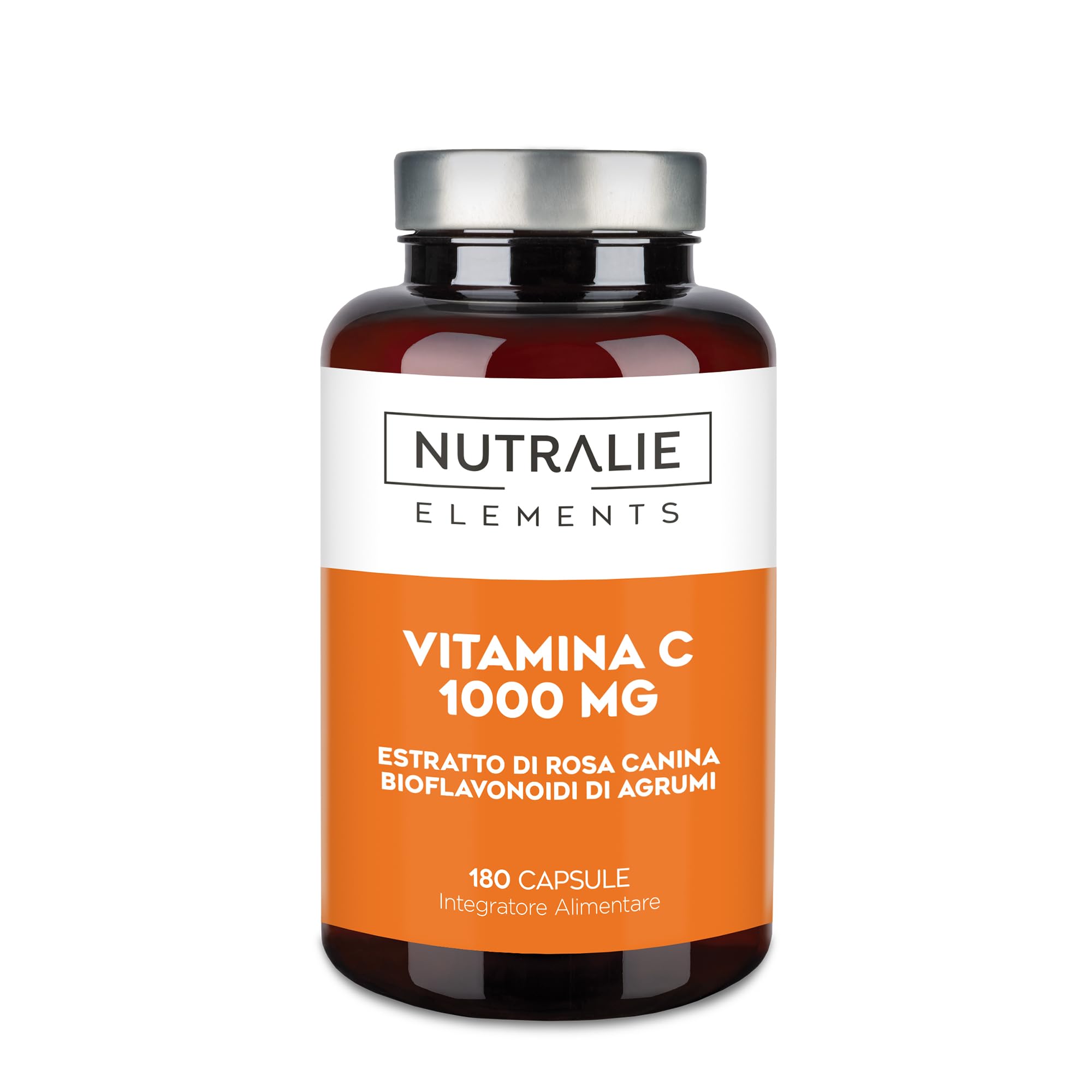 1000 mg di vitamina C da acido ascorbico e rosa canina, con esperidina
