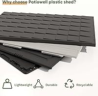 Vista 7 de Patiowell 8x12 FT Outdoor Storage Shed, Plastic Shed Resin Garden Shed with Floor & Window & Lockable Door for Patio Furniture, Backyard Tools