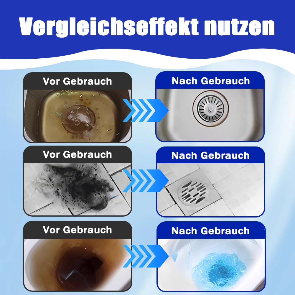 Pipe Bobo Rohrreiniger, Pipe Bobo Cleaner, Strength Pipeline Dredging Agent, Professionelles Abflussreinigungsmittel für Außenbereiche, Küchenspülen, Duschen, Badezimmer, und Toiletten (2pc)