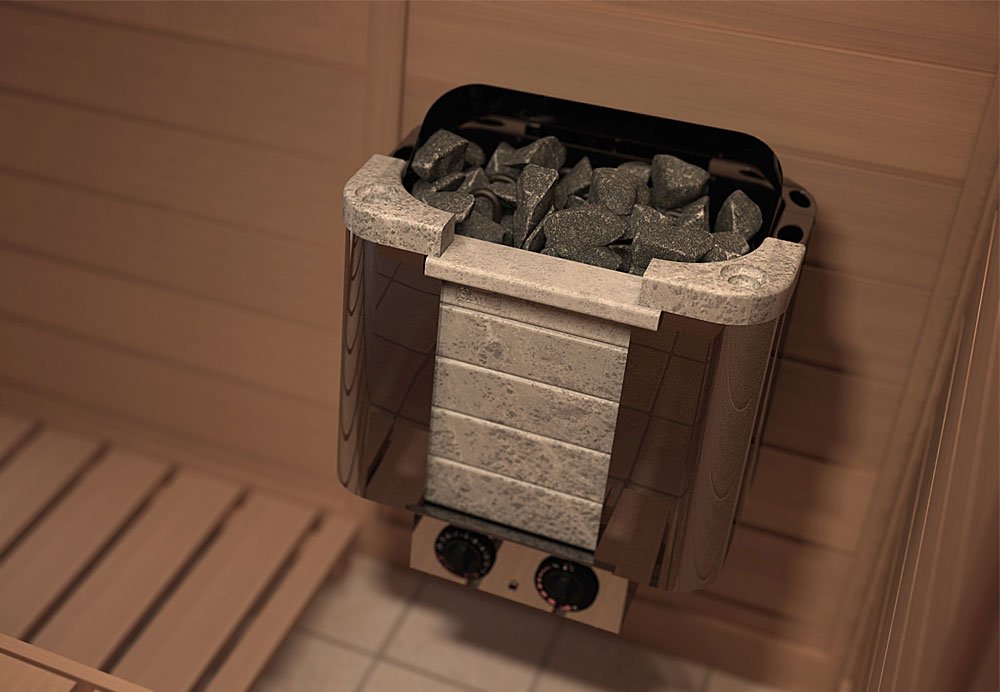 SAWO CUMULUS 9,0 kW Elektrische Saunaofen mit integrierter Steuerung NB-Modell Edelstahlgehäuse Speckstein