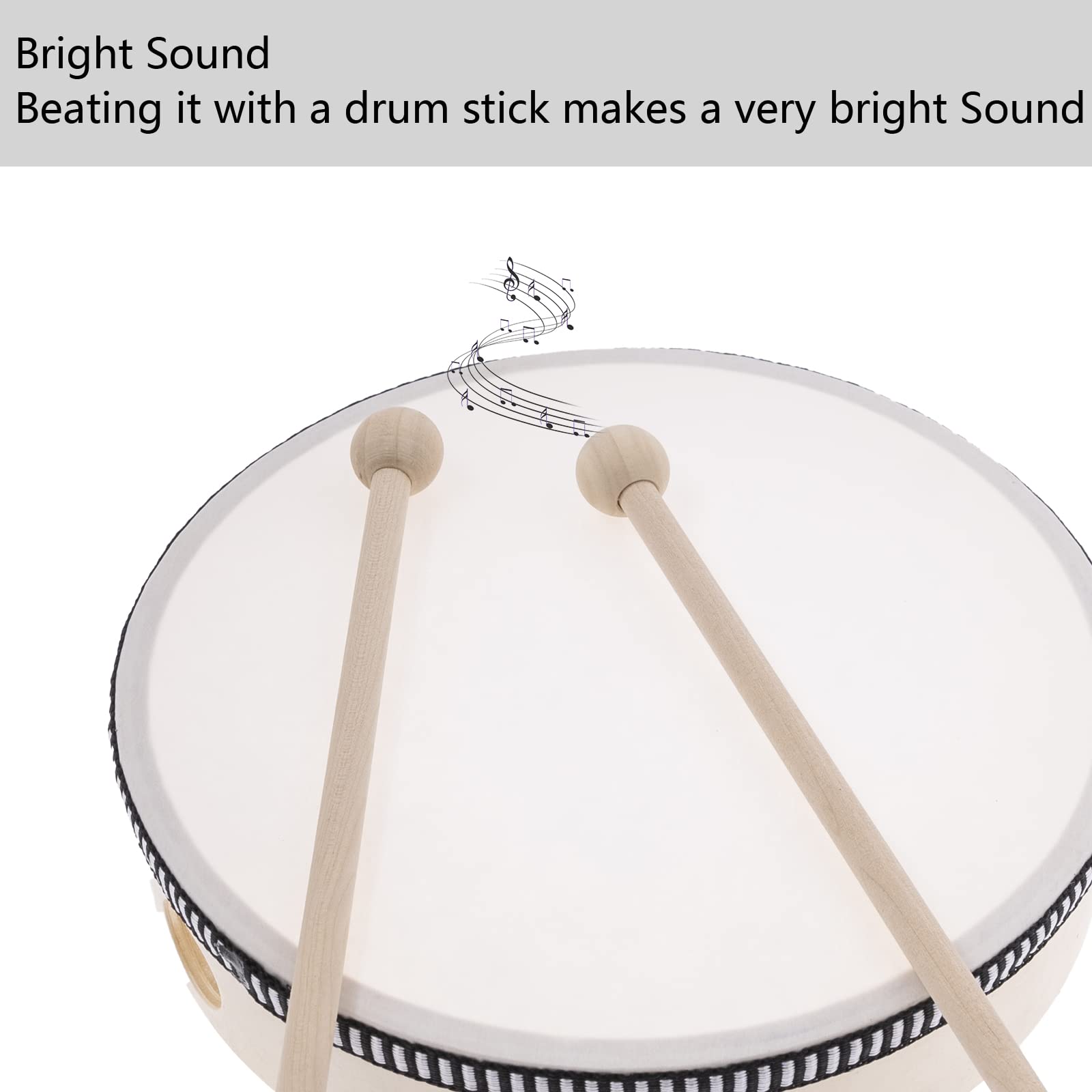 Lot De 2 Tambourins à Main En Bois De 15,24 Cm Et 20,32 Cm