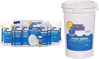 Opening Kit and Chlorine Bundle - Pre-Measured Opening Kit for Easy Use - 50 Pound Bucket of 3-Inch Stabilized Chlorine Tablets - for Inground and Above Ground Pools Up to 35,000 Gallons