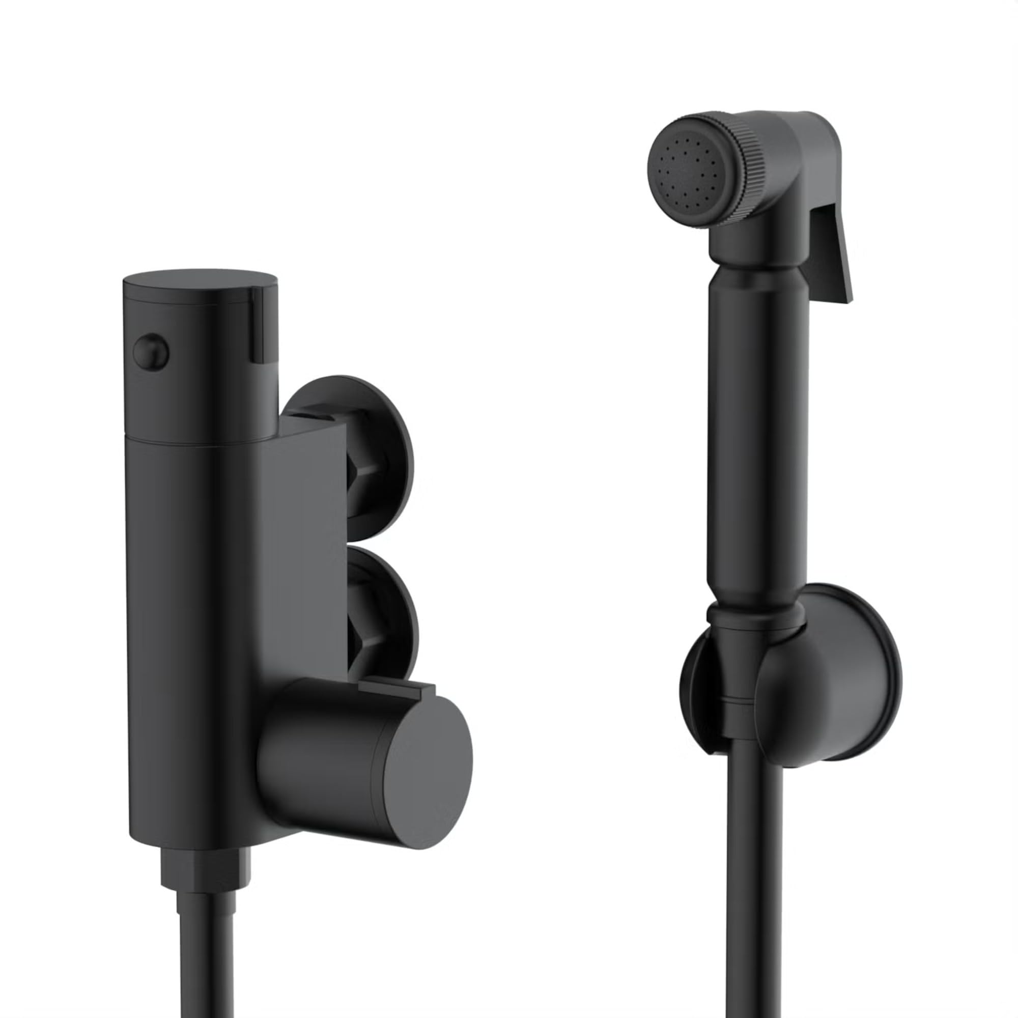 Enki Black Vero, Sh0625, Matt Round Douche Thermostatic Bar Valve With Shower Spray Kit, Anti-Scald Device, Constant Temperature 38 Degrees, 1-Year Guarantee