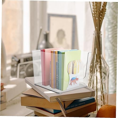 Miniatura 5 de 1 caja de almacenamiento de plástico multiusos organizador de libros para la oficina en casa, la escuela y el aula, contenedor de almacenamiento