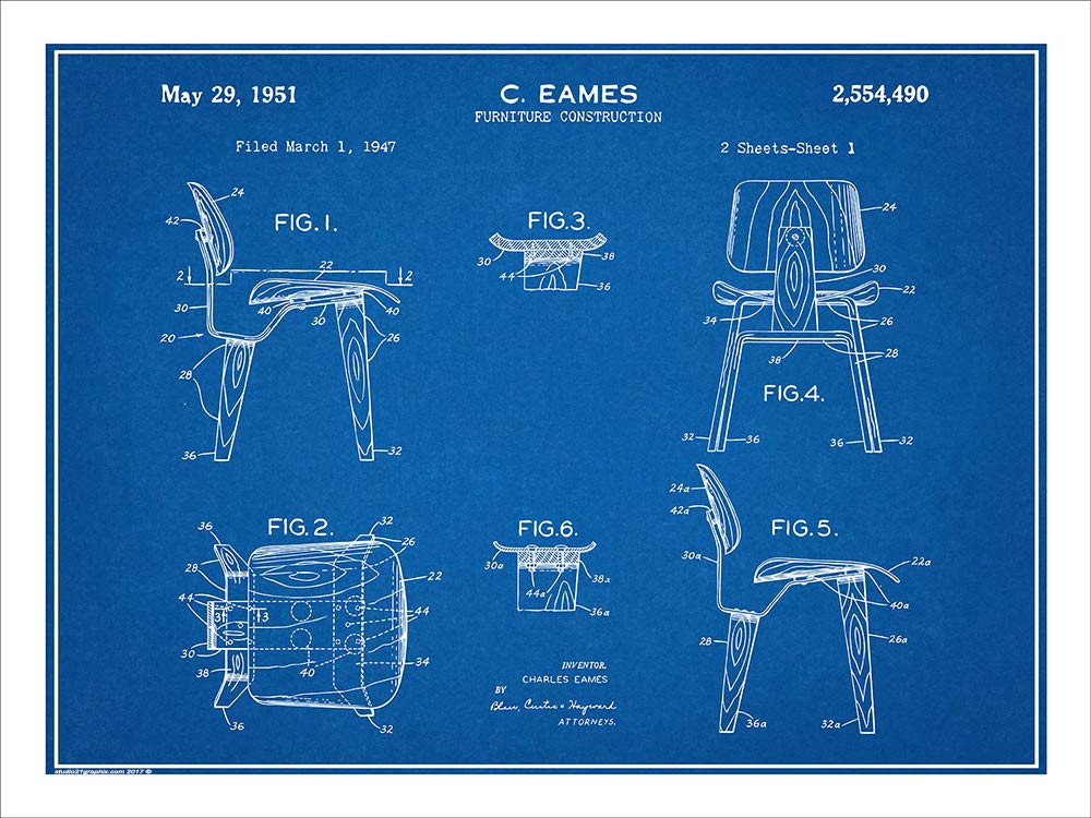 Amazon.com: Studio 21 Graphix 1947 Eames Chair Furniture