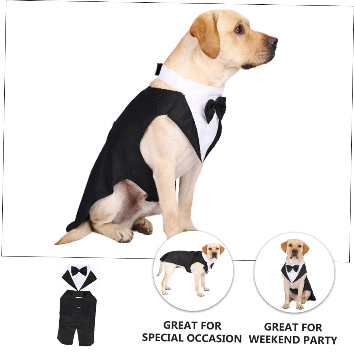 BESPORTBLE 3 Pz smoking per animali domestici costume animale abito da sposa per animali domestici giubbotto cane giacca cane smoking per cani abbigliamento per animali domestici cotone