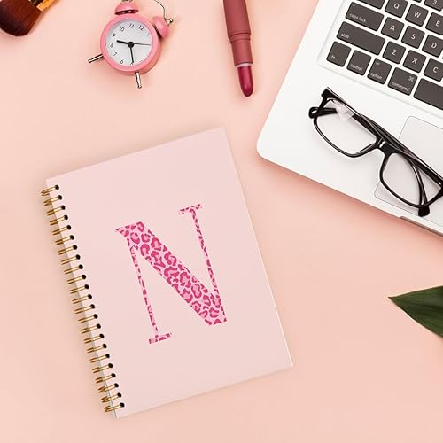 Miniatura 20 de Bnwepo Initial Leopard Letter T Notebook Journal, Preppy Bow Monogrammed Monogram Gifts for Women, Monogram Notebook Journal, Personalized Notebook