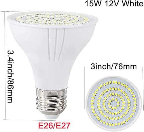 Miniatura 2 de Bombilla LED de spa de 12 V, luz diurna blanca, 15 W, 1500 lúmenes, 6000 K, bombilla de spa E26, reemplazo para lámparas subacuáticas Pentair