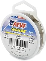 Vista 82 de Alambre de pesca americano Surflon recubierto de nailon 1x7 de acero inoxidable, línea líder de pesca para agua salada, prueba de 10 libras - prueba