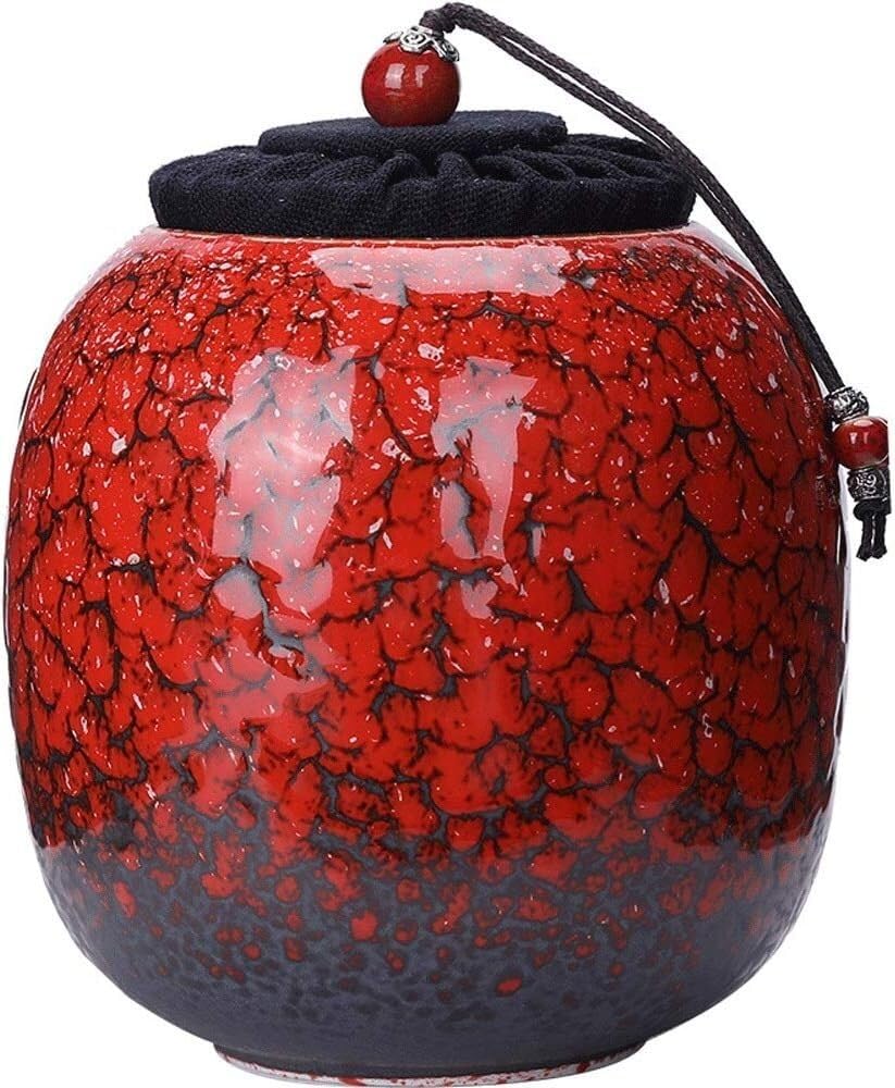 Urns Ashes,Mini Cremation Urn,Pet, Keepsake,Adult Funeral Ceramics Seal Moisture Proof Handcrafted High Temperature Fired For A Small Amount Human(Red)