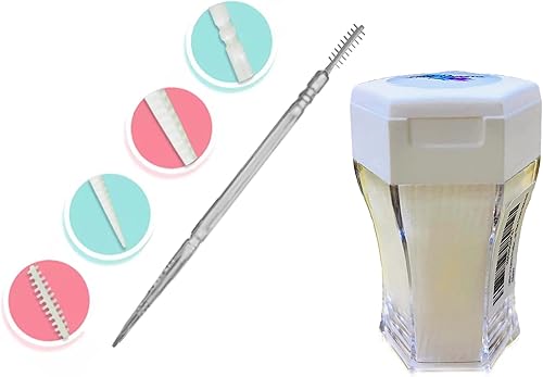 Miniatura 3 de Little Dreams Products Palillo de dientes cepillado de doble cabeza, cepillo interdental para dentaduras, plástico suave, cuidado bucal de 2.4