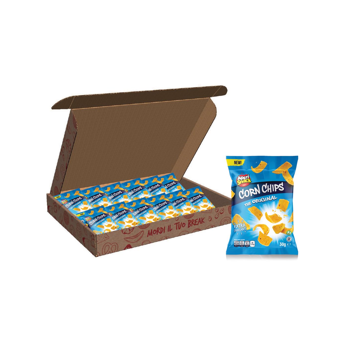 Aperisnack®- AP04.015.12 – Corn Chips Monoporzione 30g Box 12 pz