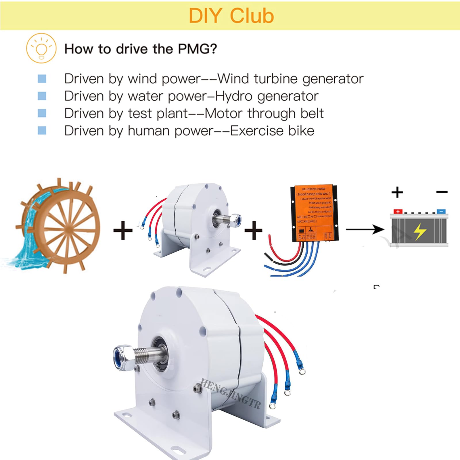 3000W 300RPM niedriger RPM Generator, 48V 96V 120V 220V 380V getriebeloser Dauermagnet-Generator Wechselstrom-Generatoren für Windkraftanlage