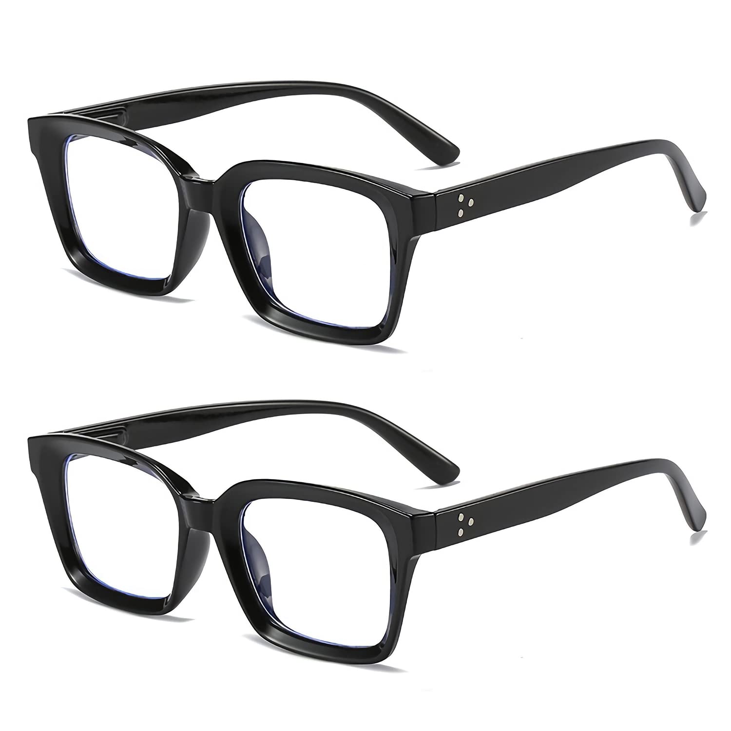 CVVTSPE Retro Spring hinge Womens Readers,Blue Light Blocking Computer Square Reading Glasses for Women Men