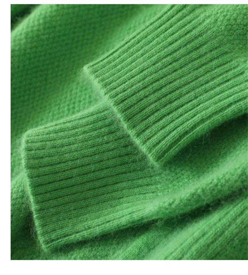 Men's Mink Cashmere Sweater V-Neck Pullovers Knit Sweater Casual Long Sleeve Jumpers Tops Mint L4