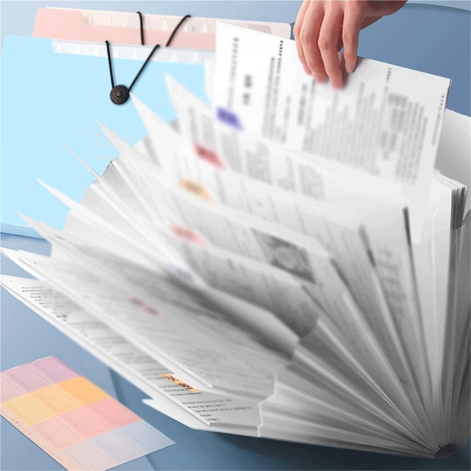 Carpeta Clasificadora Carpeta de archivos acordeón transparente | Bolsa impermeable for documentos A4, soporte de papel de prueba for oficina escolar(8 grids 12 grids-2)