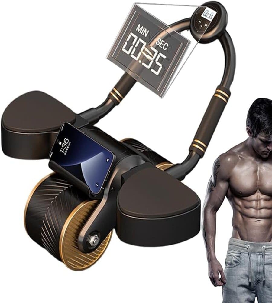Abdominal Muscle Disc Body Building Roller with 360° Rotating Wheels & Anti-Slip Handle ABS Workout Slider Fitness Equipment