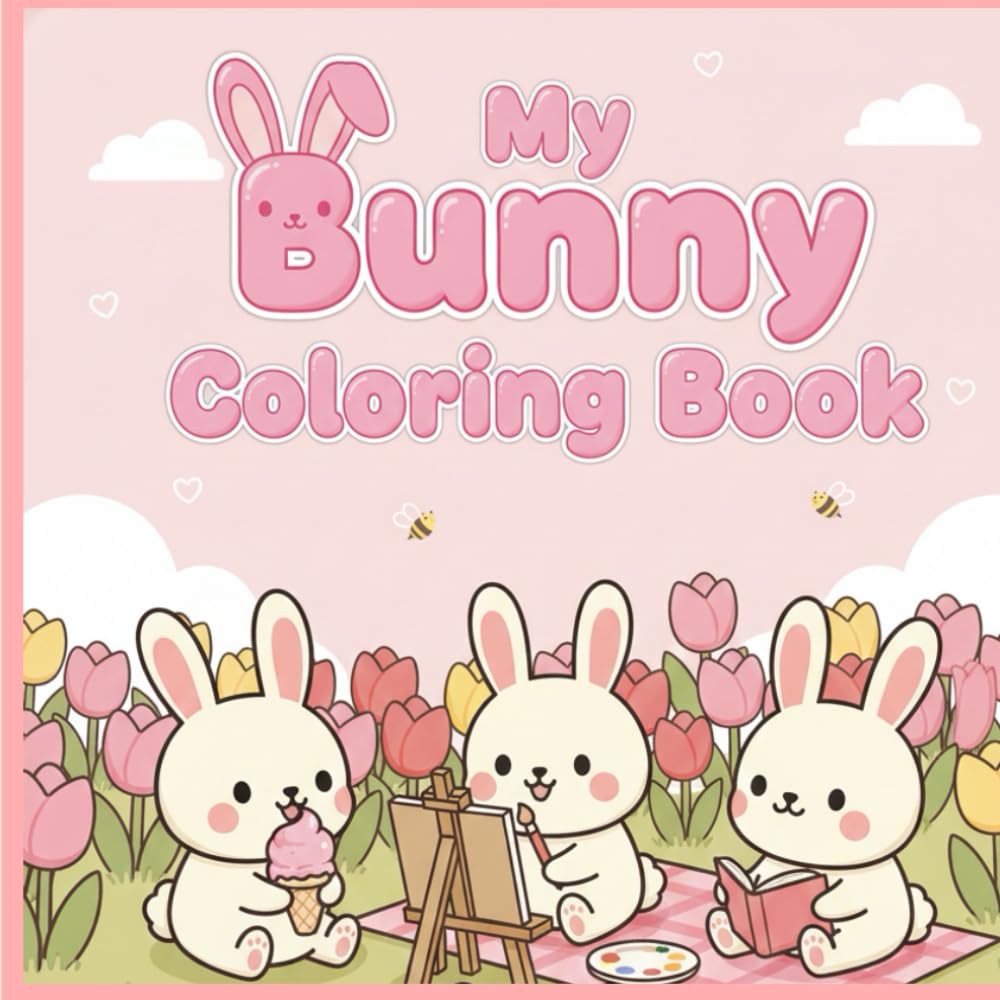 My Bunny Coloring Book: A Fun, Single-Sided Coloring Book for Kids (8.5”x8.5”), bunny