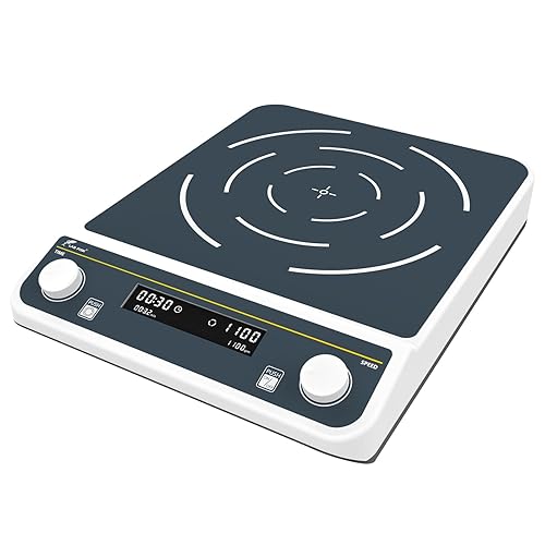 LAB FISH Agitador magnético 50L (1,690.7 fl oz) gran capacidad 1100PRM mezclador magnético placa agitador digital con temporizador para laboratorio