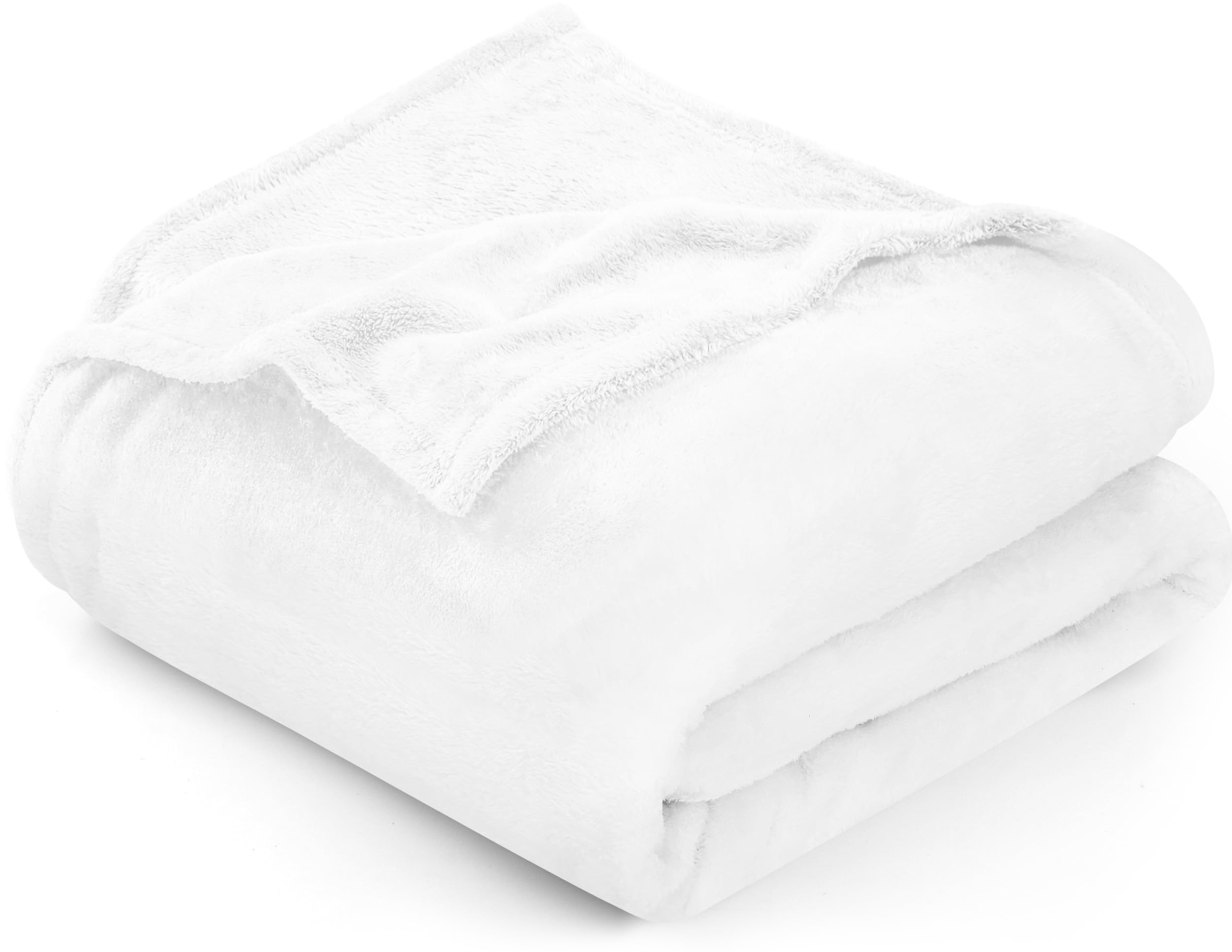 Utopia Bedding Flannel Fleece Blanket, Sofa Blanket - (White, 150x200cm)