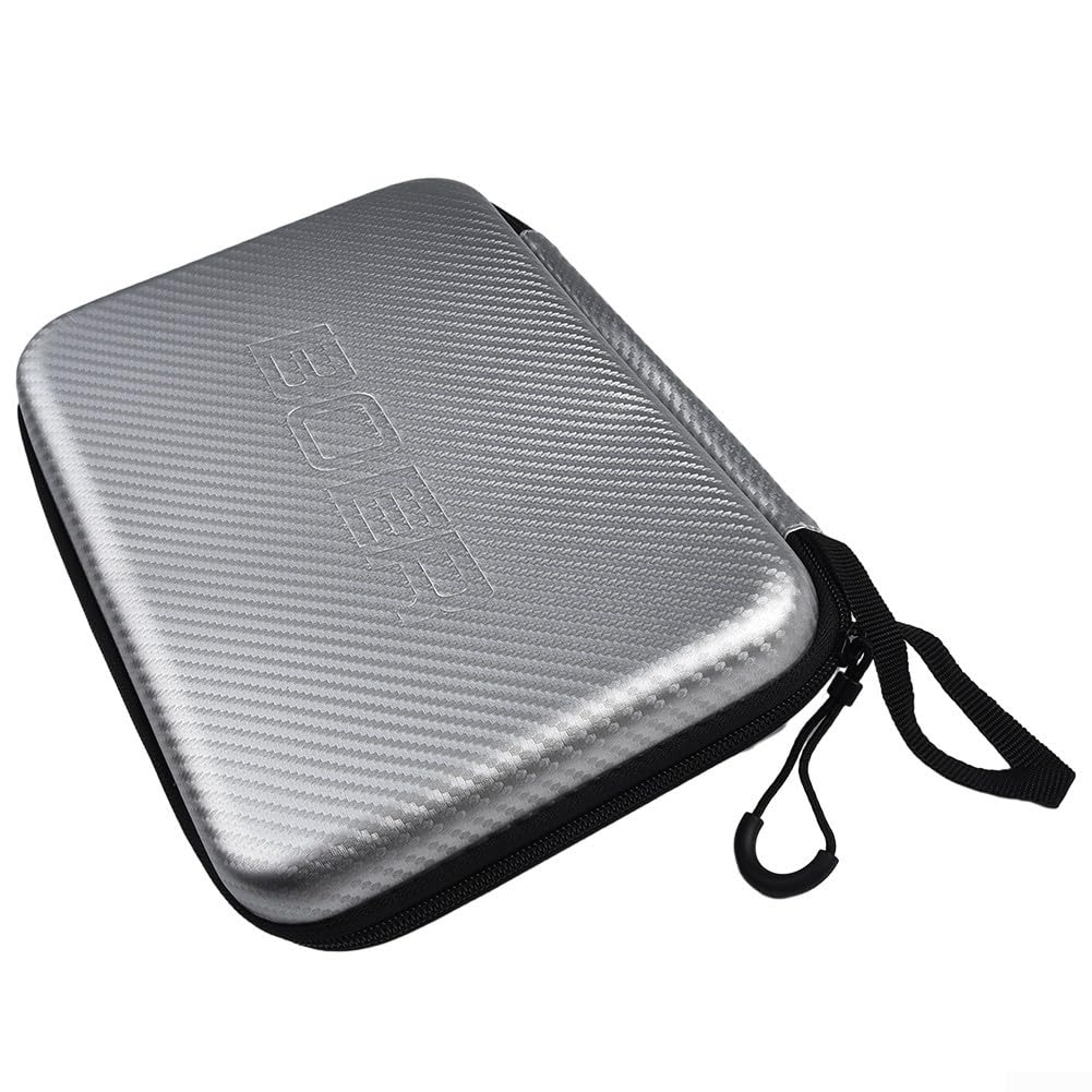 Table Tennis Paddle Case Hard EVA Shell Bag Shockproof Cover With Zip Pocket, For Rackets Blades Protective Storage Silver