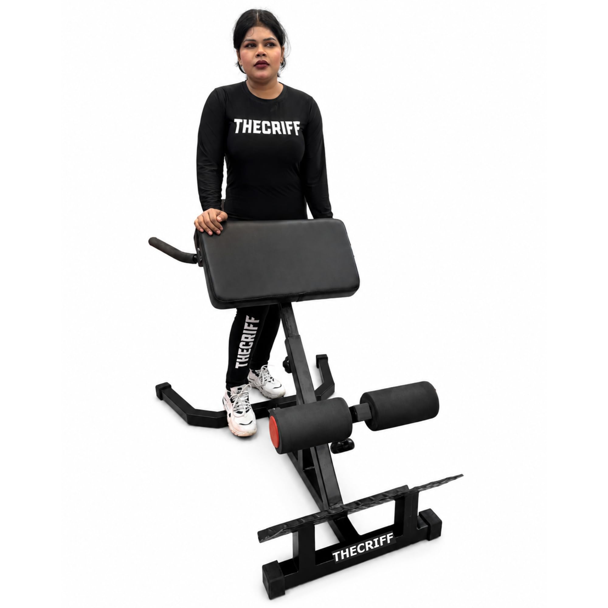 TheCriff Hyperextension Glute Back extensions and back core exercises equipment Hyperextension Roman Chair Gym Bench | Heavy-Duty Strength Training Equipment for Abs, Glutes, Hamstrings & Calves | Calf Support Roller (TC148PRO)-image-38