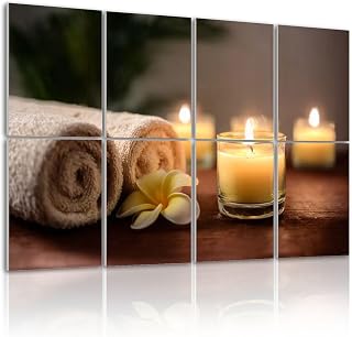 8 Pack Art Acoustic Panels Self Adhesive Close up wooden Sha rolled towel stone flower candle tray wooden Decorative Soundproof Wall Panels Sound Absorbing Panel 48"x32" for Office Home Studio