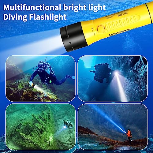 Lanterna de mergulho,LetonPower lanterna de mergulho profissional,1800 lumens lanterna a prova d'ág