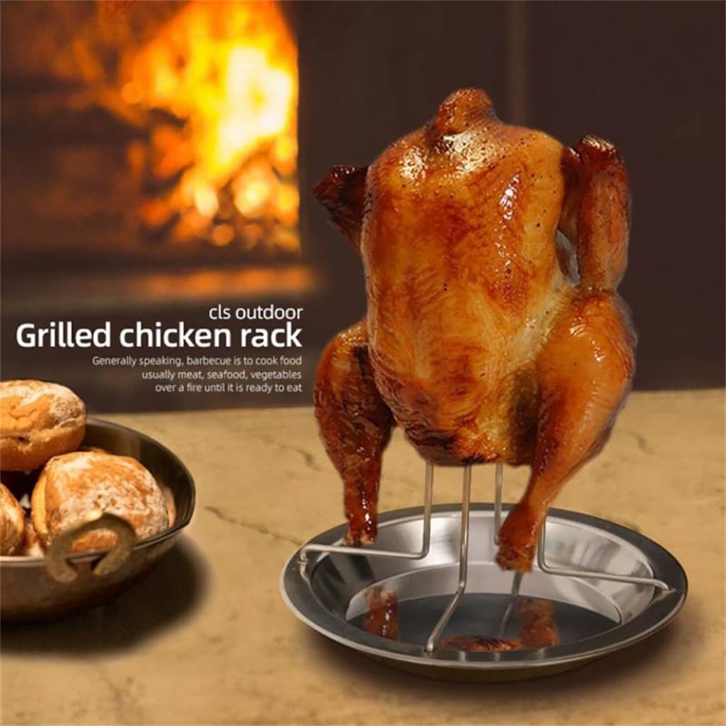 Stojak do pieczenia kurczaka ze stali nierdzewnej Indyk Grill Stojak Uchwyt Taca Kuchnia Narzędzia zewnętrzne