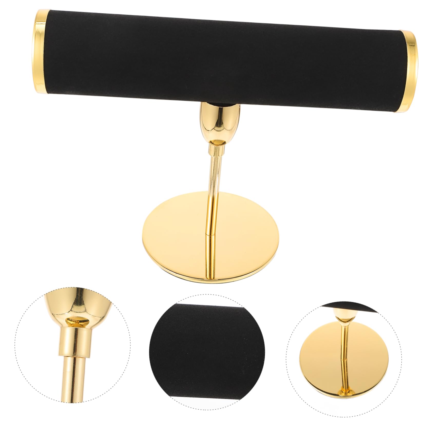 BESPORTBLE Porta Gioielli Barra T per Orologi, Braccialetti e Collane, in Microfibra e Metallo, Organizer per Gioielli da Casa e Viaggio