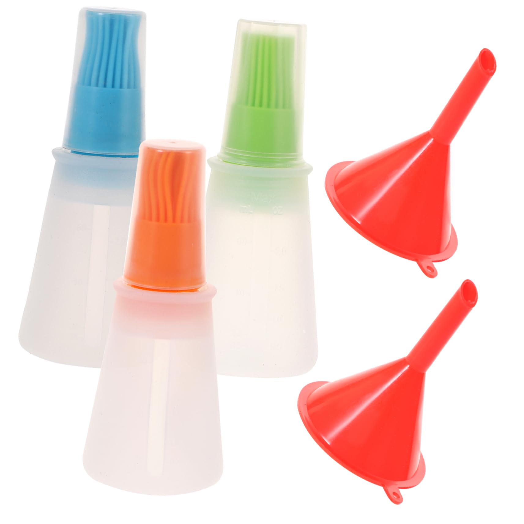 Cabilock 5pcs Silicone Oil Bottle Brush Set Bbq Grill Basting Brush for Cooking Cleaning Random Color