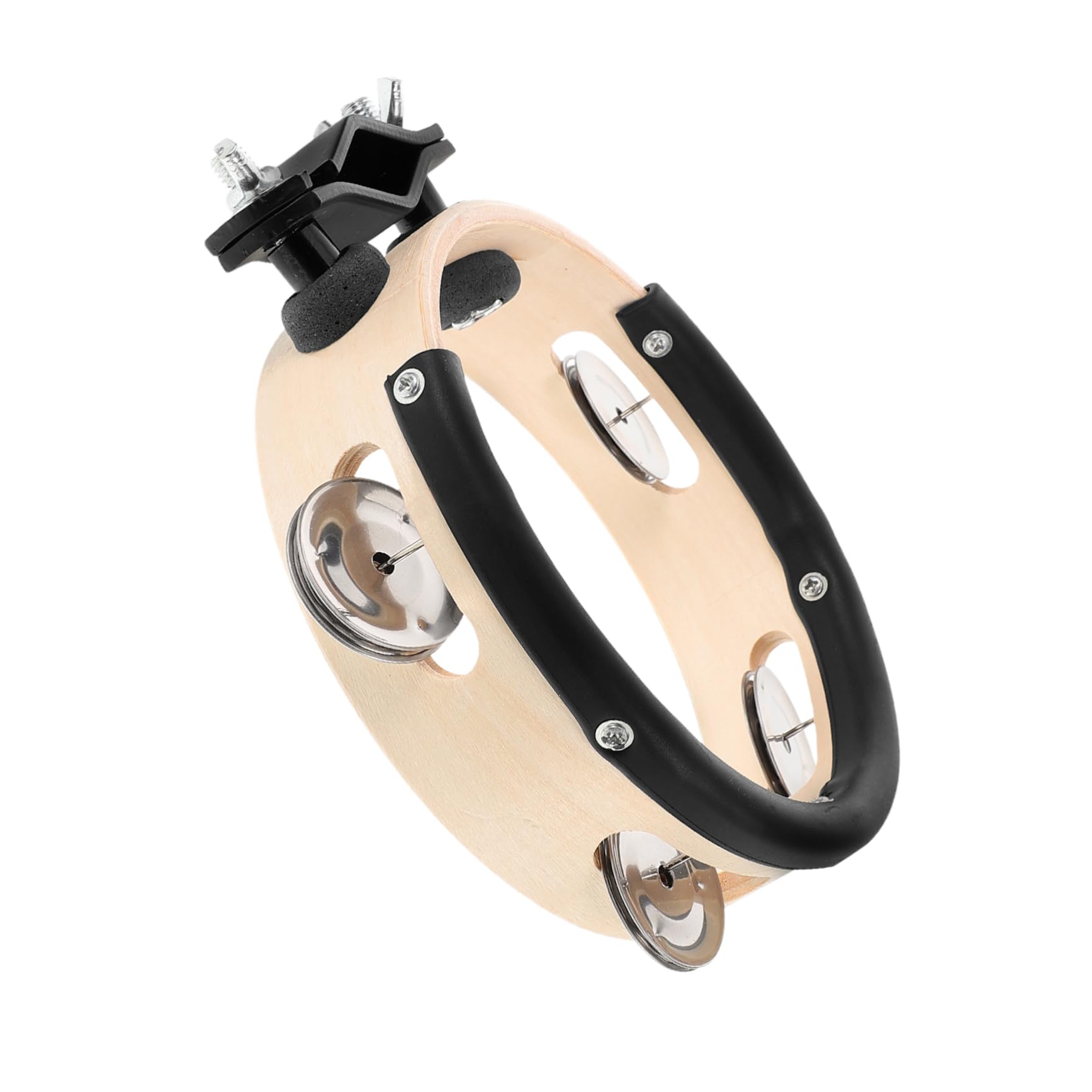 Mounted Tambourine Bell, 6 Inch round Drum Accessory