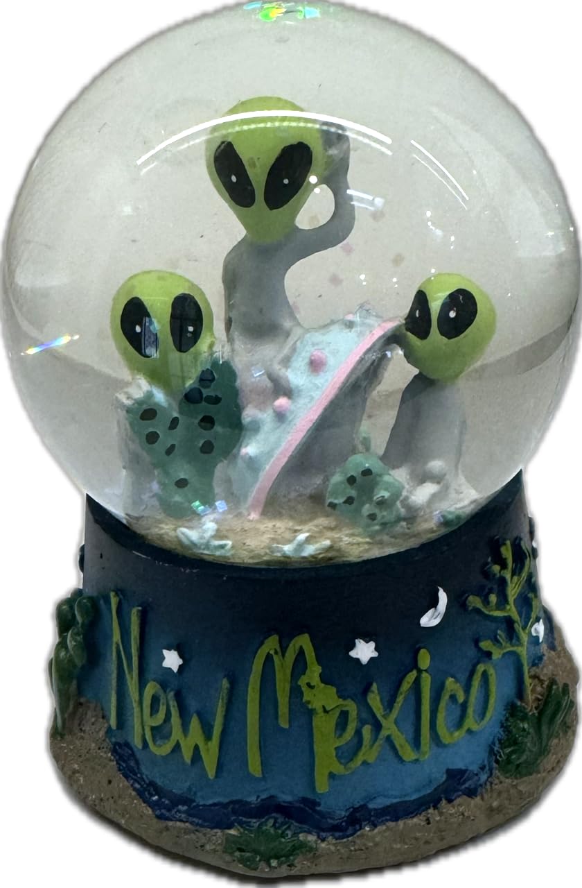 New Mexico 3 Aliens in The Desert Snow Globe 65mm