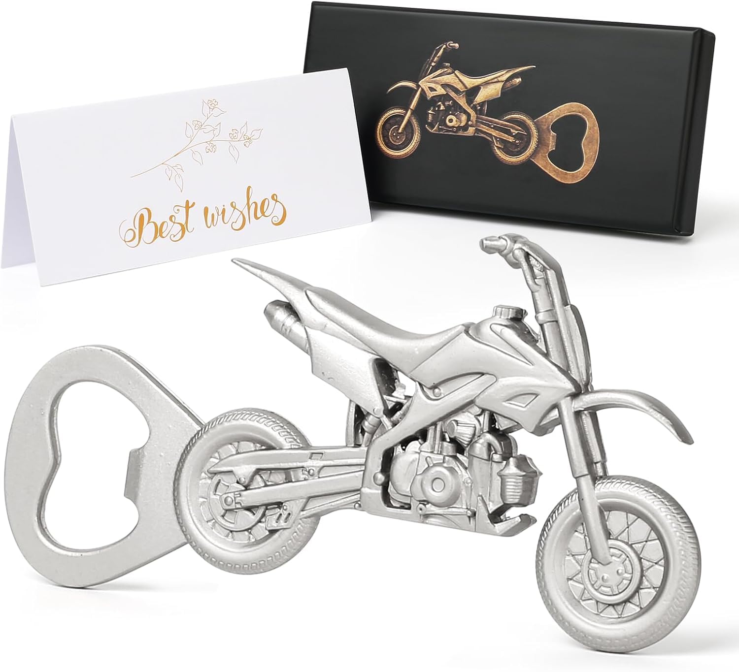 Prebarfun Beer Bottle Opener Motorcycle, Birthday Gifts for Men Motorbike, Christmas Gifts for Him, Unique Vintage Dad Husband Boyfriend Grandfather Best Man, Beer Gift from Daughter Son Wife