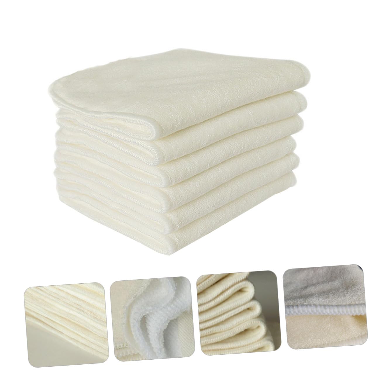 6 piezas Pañales para Niña Almohadillas Absorbentes Fibra de Bambú Desodorizantes y Transpirables Color Beige para Uso Casa y Viajes