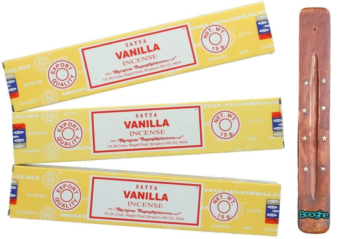 Booghe Satya Nag Champa Incense Sticks | X3 Pack | With Incense Sticks Holder (Vanilla)
