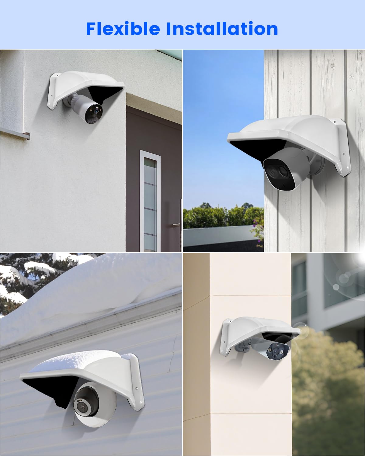 Protector universal para cámara de seguridad solar y lluvia, ABS a prueba de protección para cámaras de vigilancia CCTV domo/bala