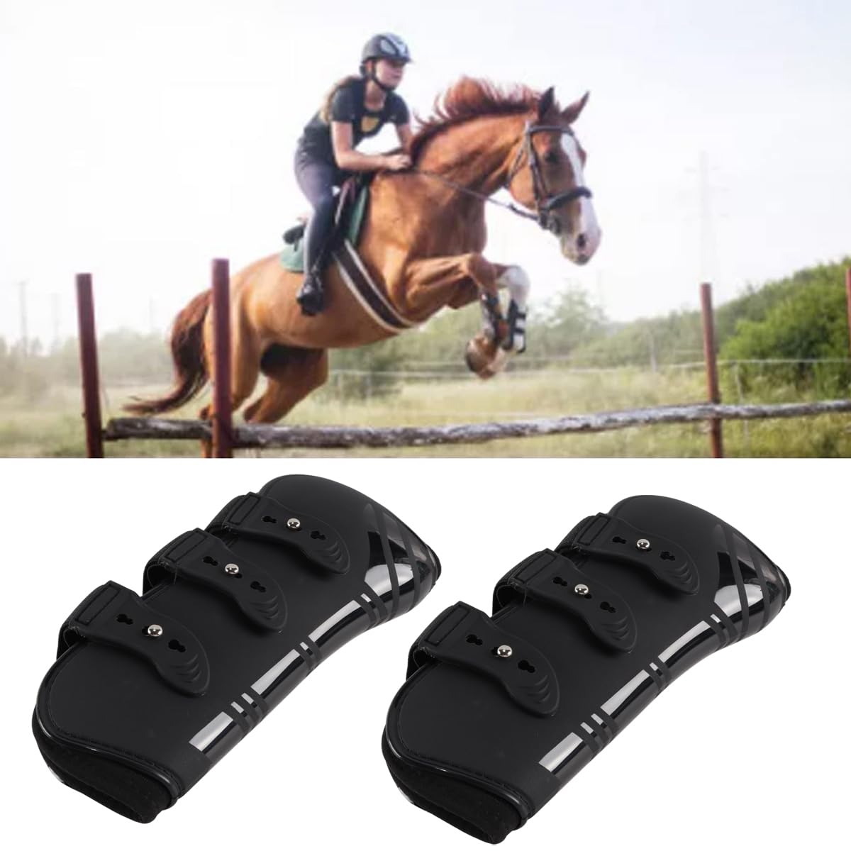 Guêtres pour Jambes de Cheval 2 Pièces avec Boucles de Réglage